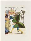 SALVADOR DALÍ Collection of 20 color woodcuts, 1 engaving and 8 original nebiollo plates from Le Tricorne.